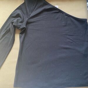 Old Navy Black one shoulder long sleeved tshirt.